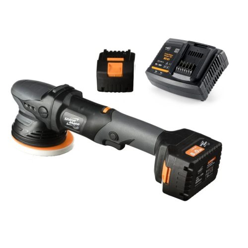 ShineMate EB351-5/15 akkumulátoros excenteres polírozógép 125mm felfogató és 15mm excentrikus löket(gép+Akkutöltő+2 db akku) 