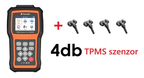 FOXWELL T2000WF TPMS diagnosztika és 4 db guminyomásérzékelő szenzor szettben